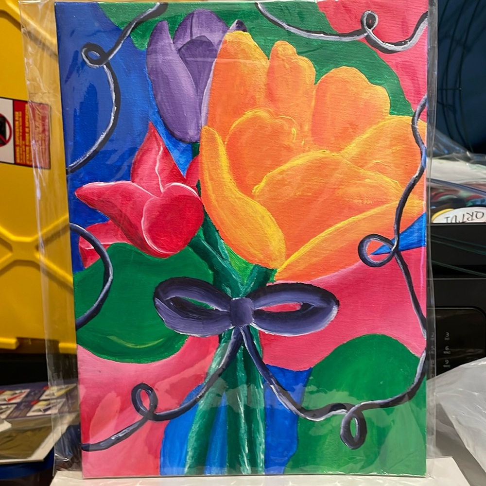 Art painting on canvas flowers